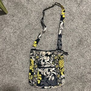 Vera Bradley Black and Yellow Floral Crossbody Bag